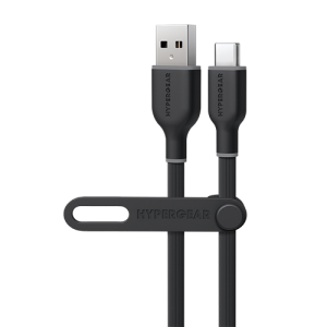 Flexi Pro USB to USB-C Soft-Touch Silicone Charge & Sync Cable | 10ft | Black
